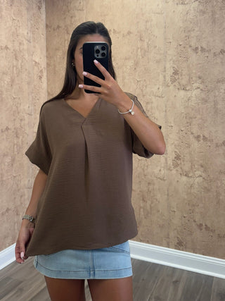 Easy Choice Top- Mocha