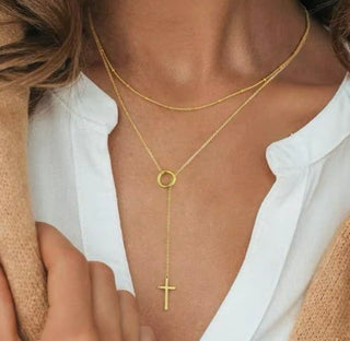 Y Drop cross Necklace