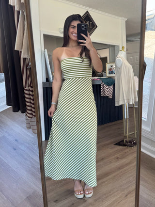 Bodice Striped Maxi Dress