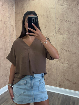 Easy Choice Top- Mocha