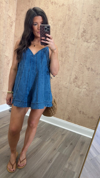 Daisy Denim Romper