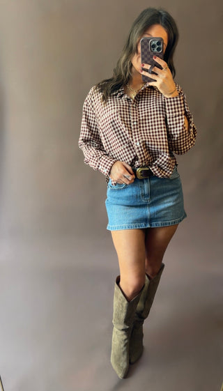 Alvina Gingham Top