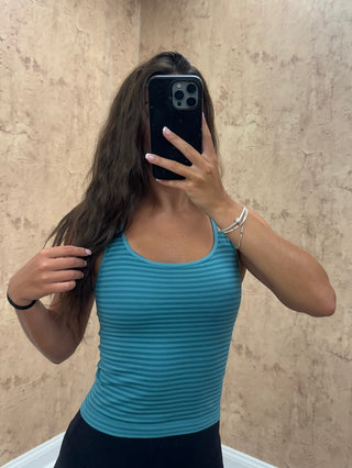 The Line Up Tank- Teal