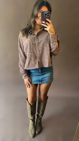 Alvina Gingham Top