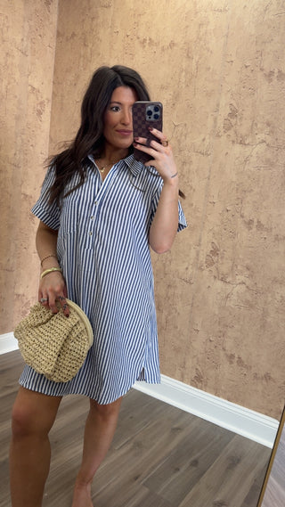 Seersucker Shirt Dress