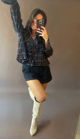 Lena Plaid Blouse