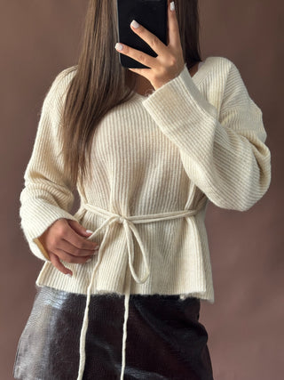 Iris Peplum Top- Beige