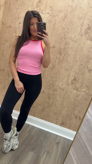 Jessie Contrast Tank- Pink