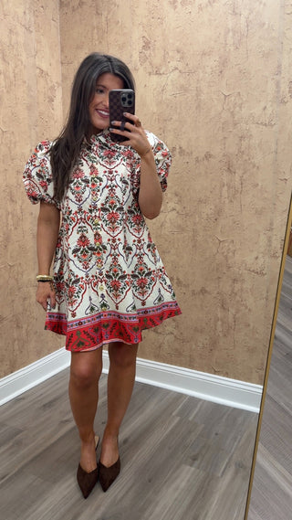 Mary Puff Sleeve Mini Dress