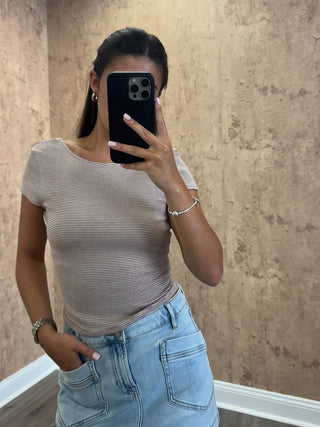 Emory Scoop Back Top-Brown