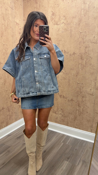 Denim Cape Jacket