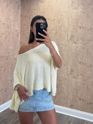 Cream Lurex Pancho