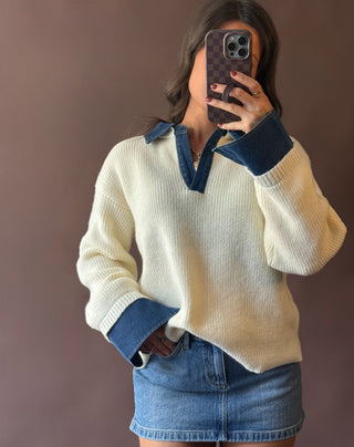 Western Charm Sweater- Cream