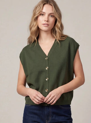 The Harper Sweater Cardigan- Olive