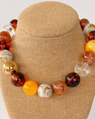 Katie Beaded Necklace- Marble