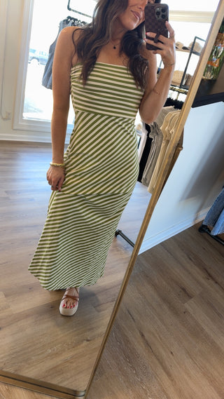 Bodice Striped Maxi Dress