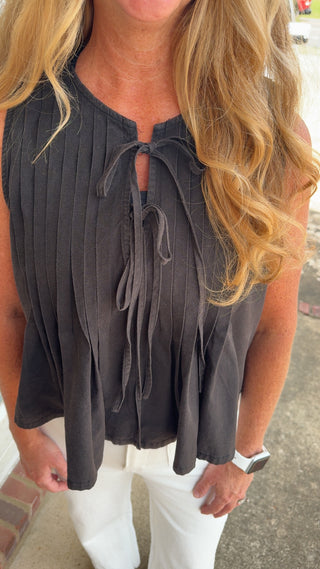 Refined Tie Top- Black